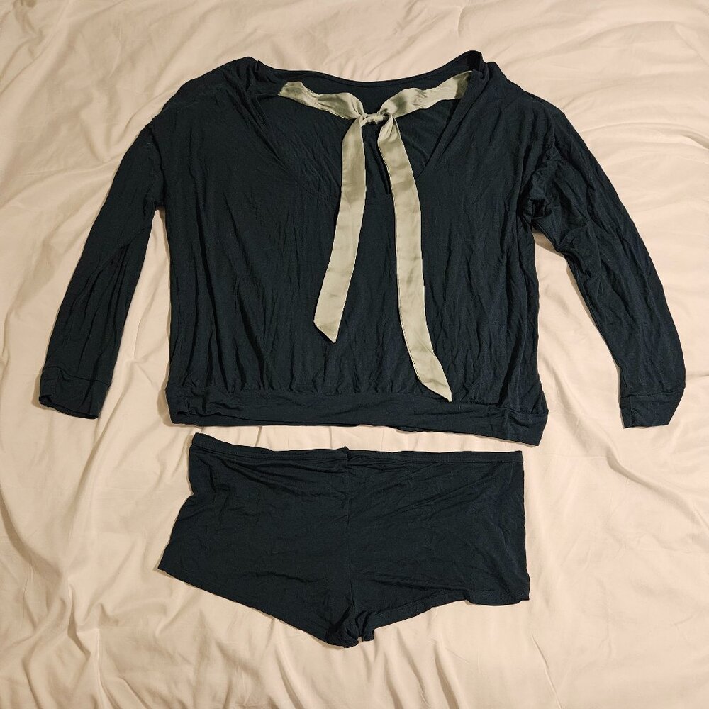 Adore Me Lyanna Pajama Short Set Dark Teal Size XL New With Tags